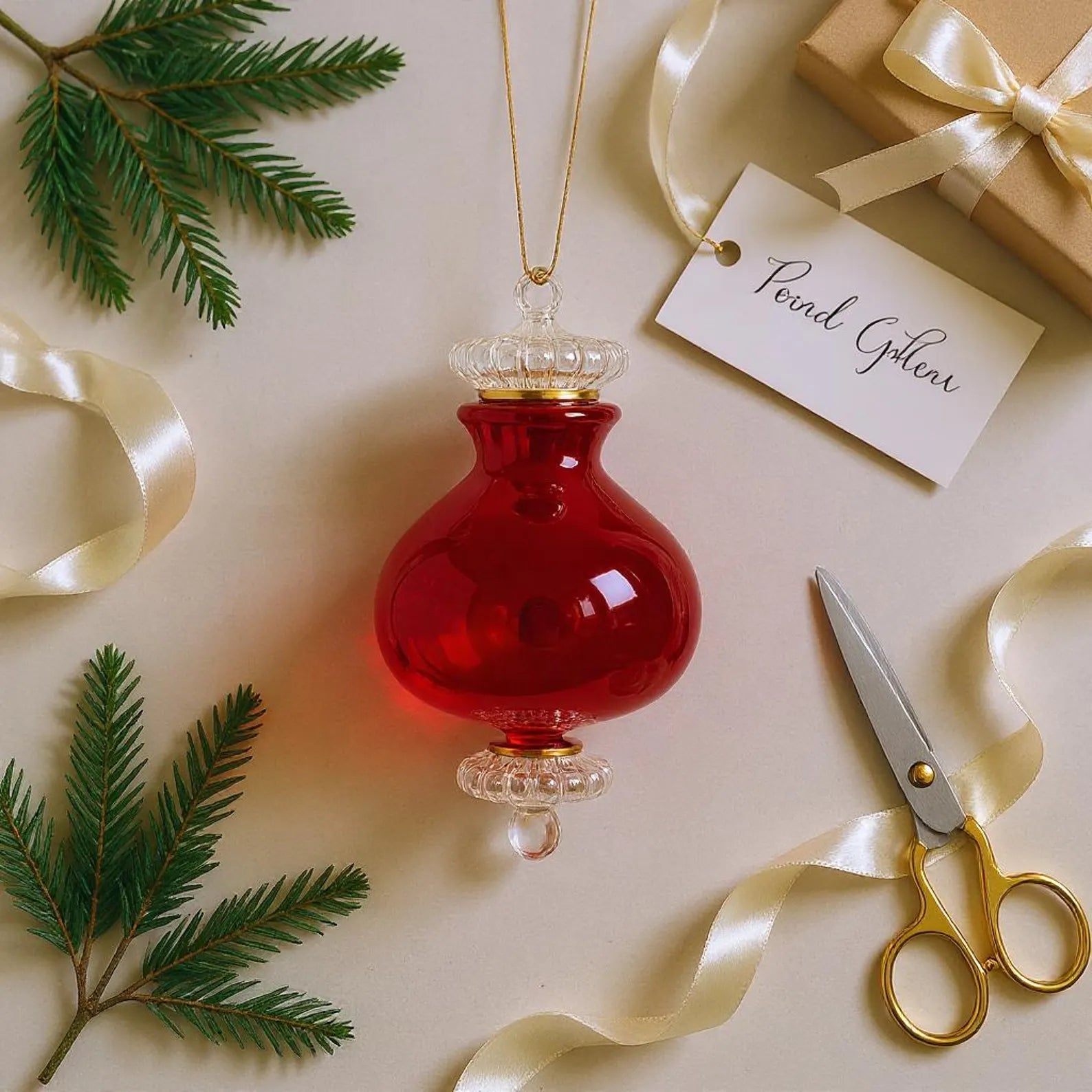 Blown glass Christmas ornament